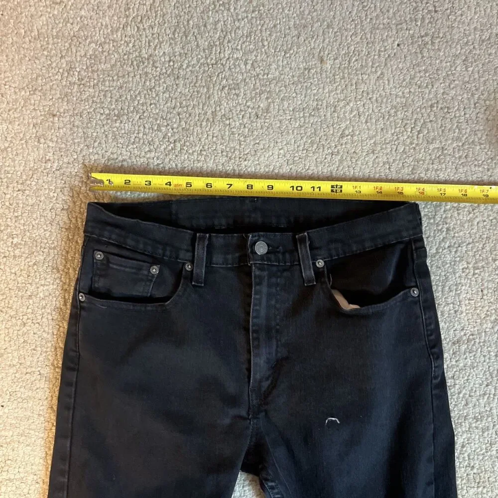 Levis Black Denim Skinny Tapered 5 Pocket Jeans | Men's 33Wx31L
